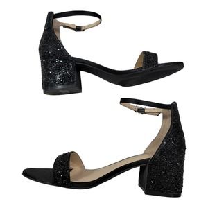 Betsy Johnson Black Rhinestone Encrusted Sandal